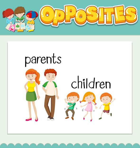 Opposite words for parent and children