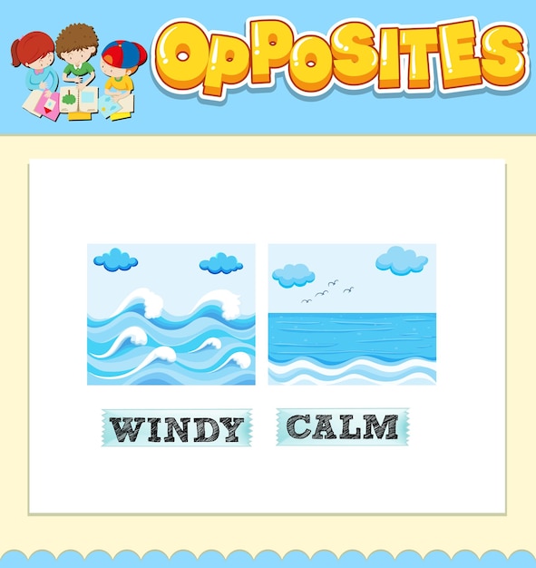 Opposite words for windy and calm