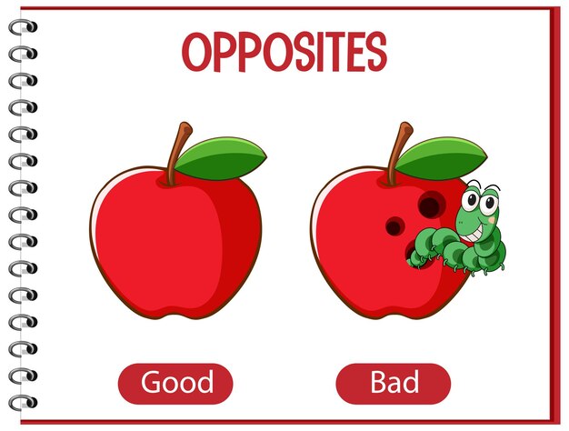 Opposite words with good and bad