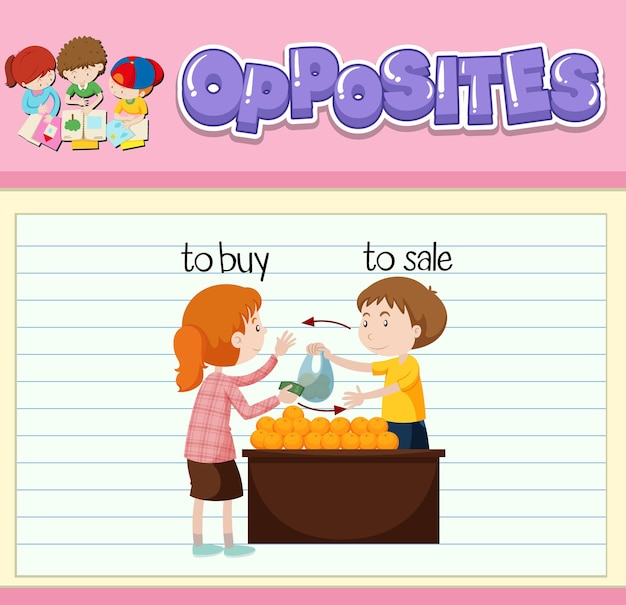 Opposite words with pictures for kids