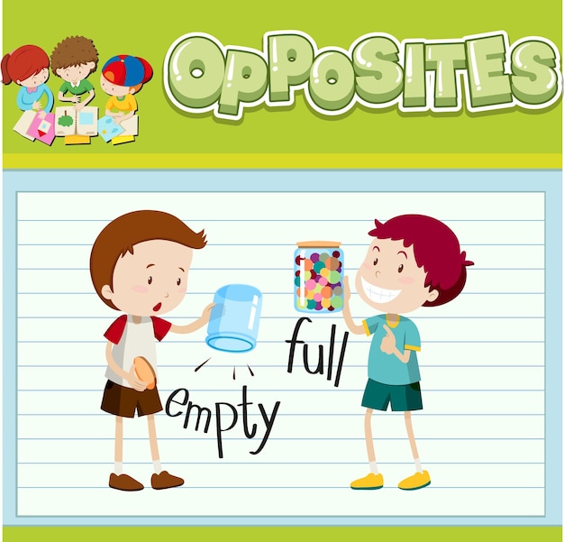 Opposite words with pictures for kids