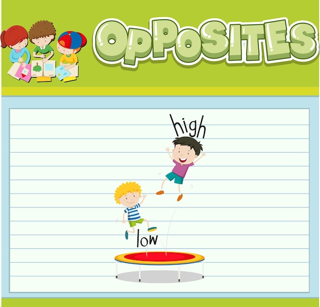 Opposite words with pictures for kids