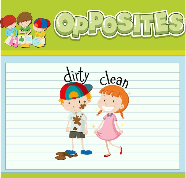 Opposite words with pictures for kids