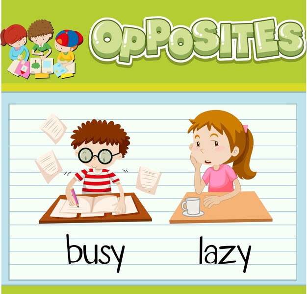 Opposite words with pictures for kids