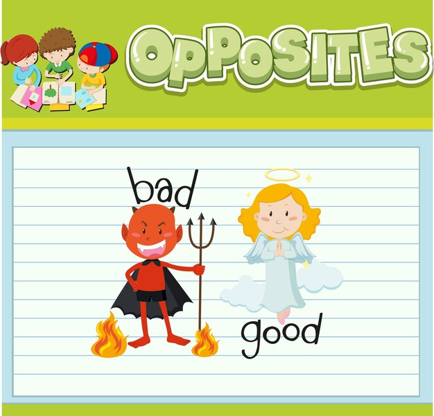 Opposite words with pictures for kids