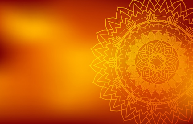 orange Background with mandala