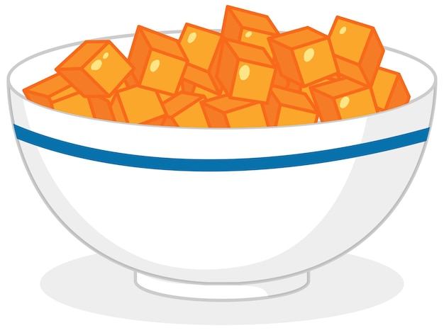 Free Vector orange candy dices in a bowl isolated