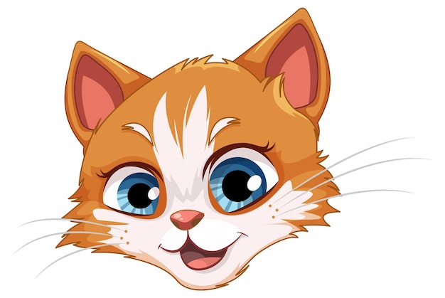 Free Vector an orange cat head with striking blue eyes