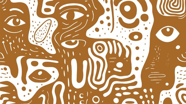 orange doodle patterned background