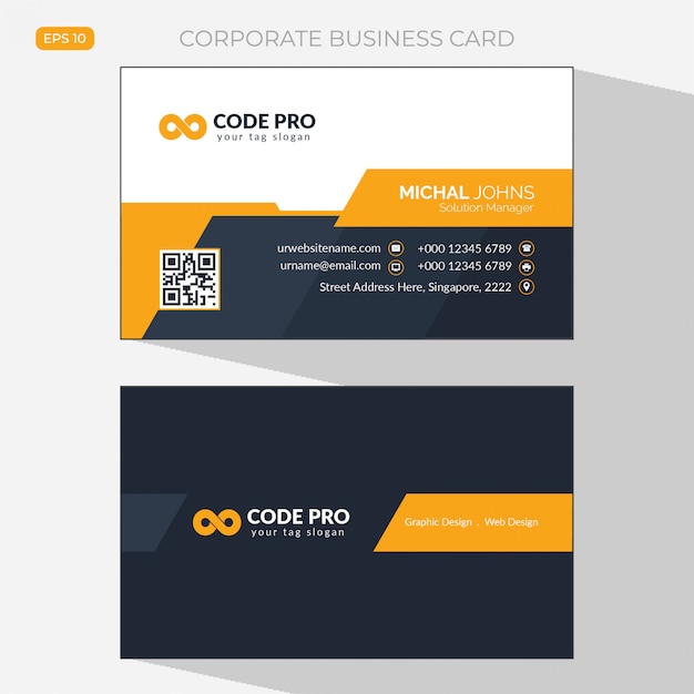 Orange elegant corporate card - Abstract business card