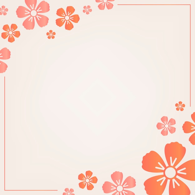 Orange floral frame