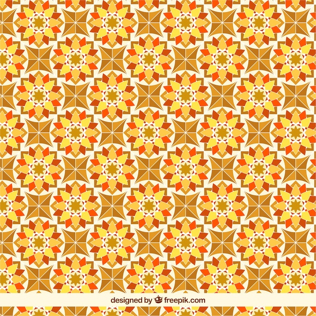 Orange floral tile pattern