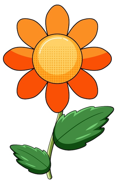 Orange flower with green leaves