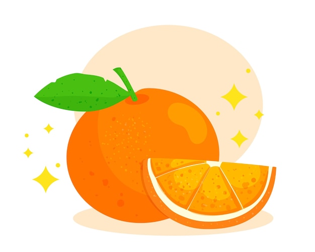 Free Vector orange fruit logo cartoon cartoon art illustration