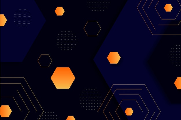 Free vector orange gradient shapes on dark background