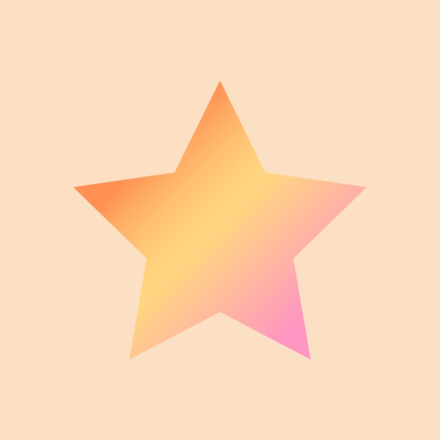 Orange gradient star geometric shape vector