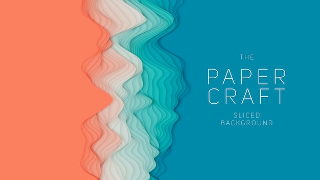 Free Vector orange to green paper layers. 3d abstract gradient papercut. colorful origami shape concept.