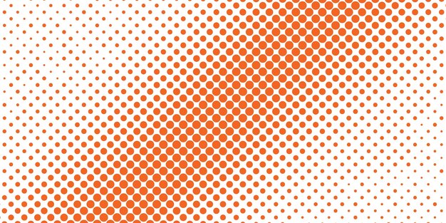 orange halftone dots pattern in white background