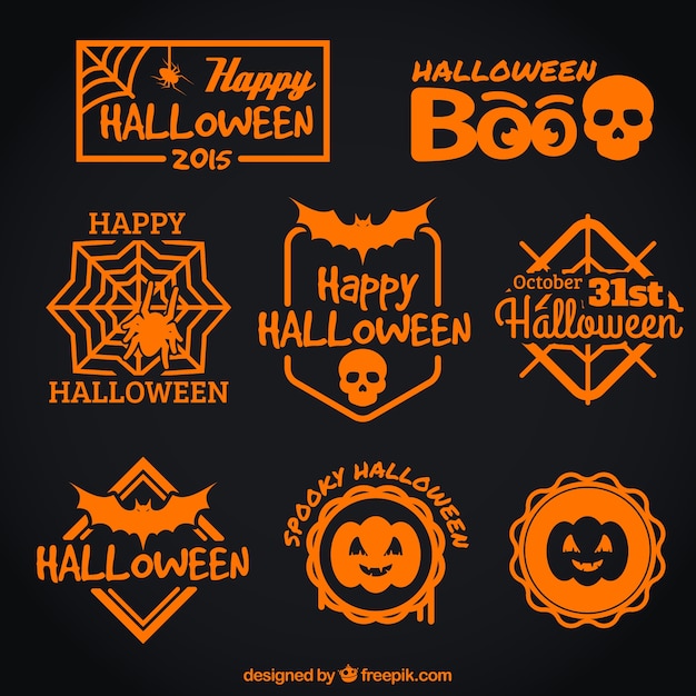 Orange halloween insignias