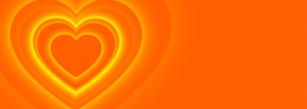 Free Vector orange hearts banner background