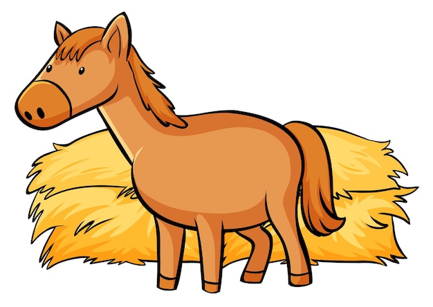 Free vector orange horse on white background