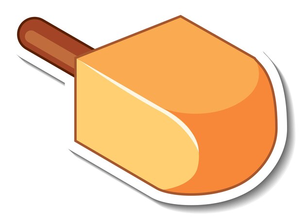 Orange ice cream stick cartoon sticker