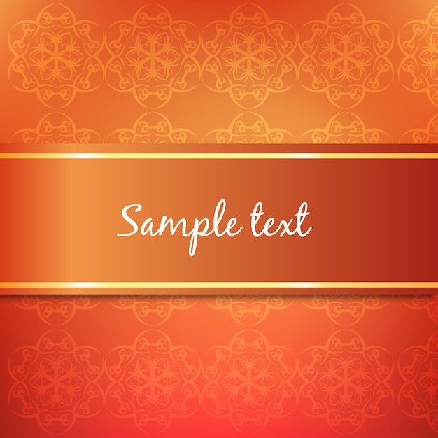 Free Vector orange invitation with mandala design