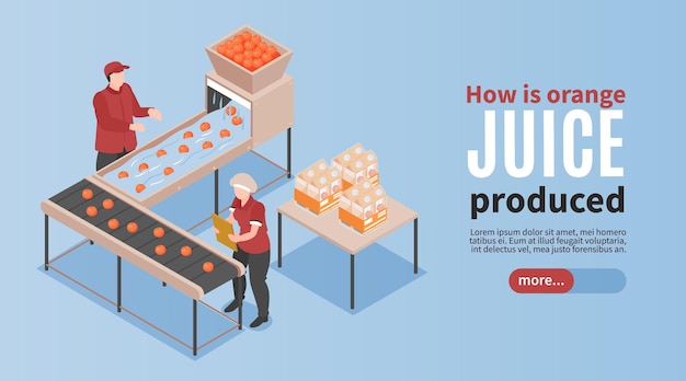 Free Vector orange juice production composition