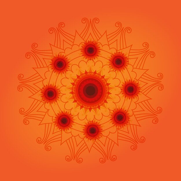 Free Vector orange mandala background