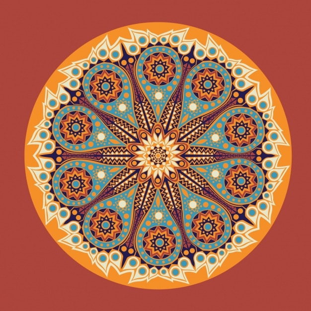 Free Vector orange mandala