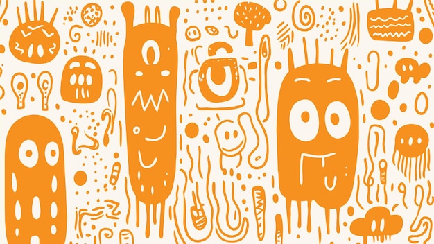 Free Vector orange and orange wallpaper with a cartoon character