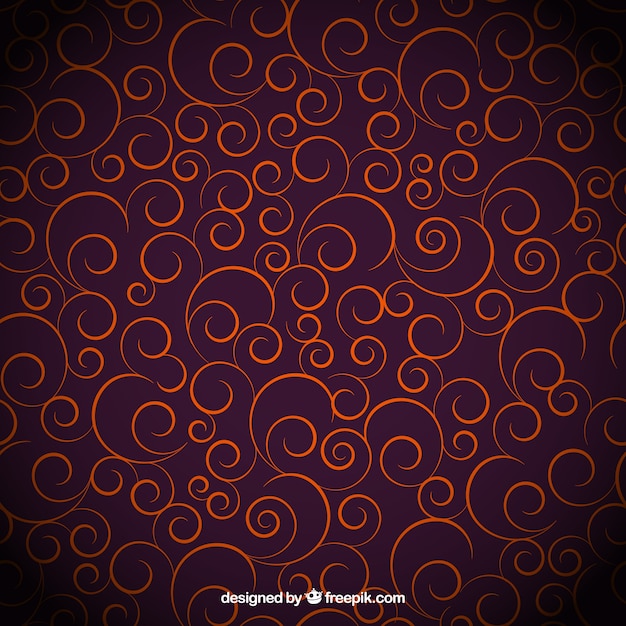 Orange ornaments on purple background