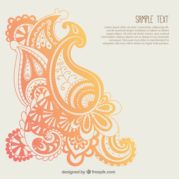 Orange paisley ornaments template