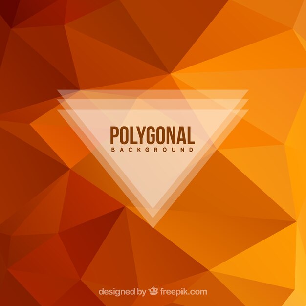 Orange polygonal background with triangles