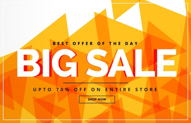 Orange polygonal sale banner template