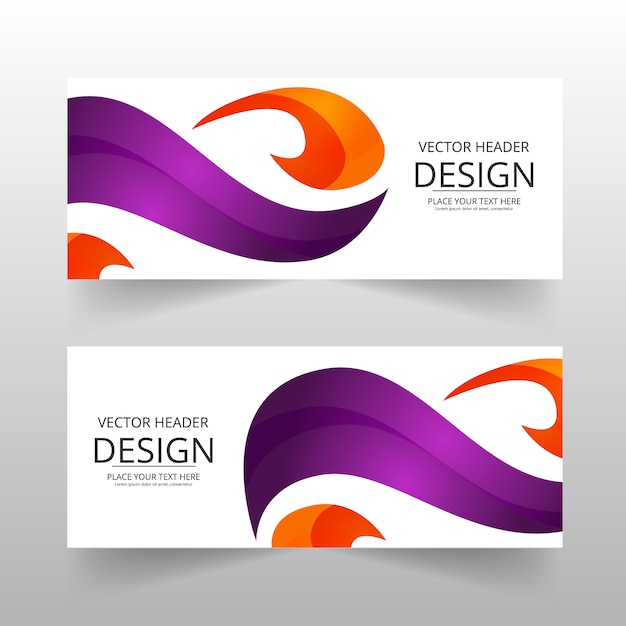 Orange and purple abstract banner