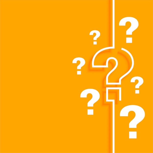 Free Vector orange question mark background with text space