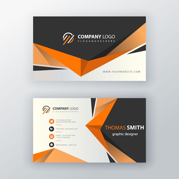 orange shape visit card