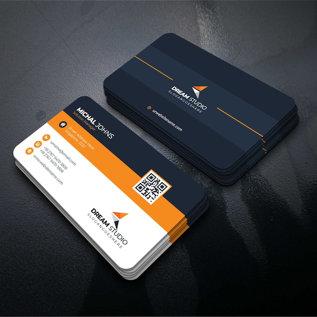 Orange shape visit card