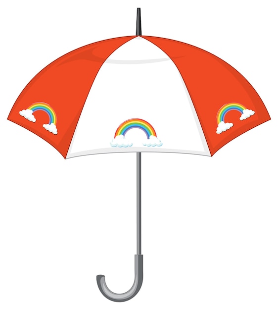 Free vector orange striped umbrella with rainbow pattern