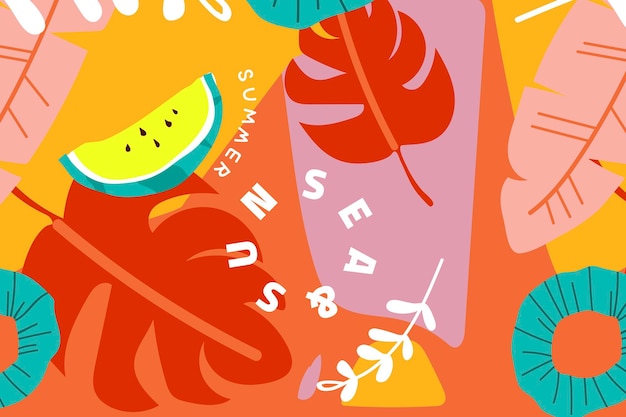 Free vector orange summer background collection