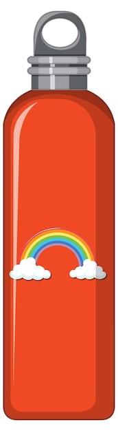 Free Vector a orange thermo bottle with rainbow pattern