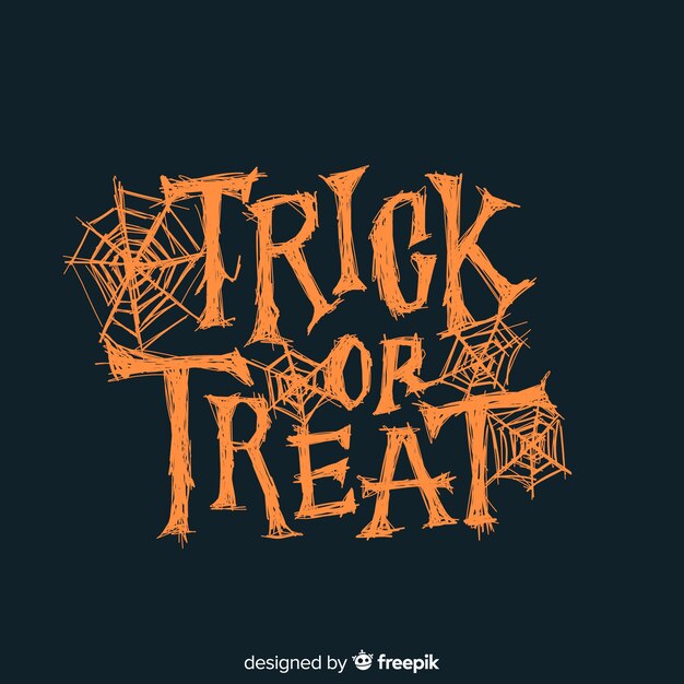 Orange trick or treat lettering