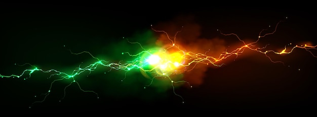 Free vector orange vs green lightning bolt resistance