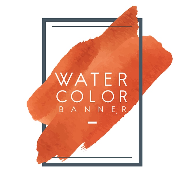 Free Vector orange watercolor banner design vector