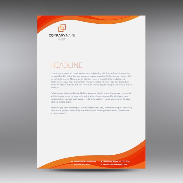 Orange and white business document