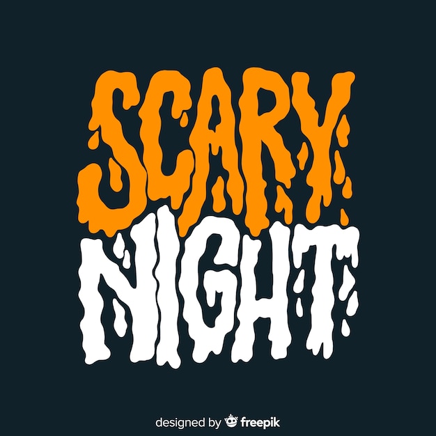 Free Vector orange and white scary night lettering