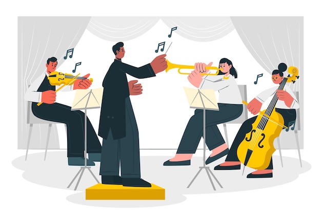 Free Vector orchestra concept illustration