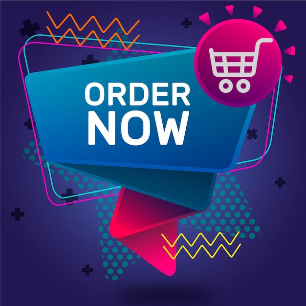 Free vector order now banner concept