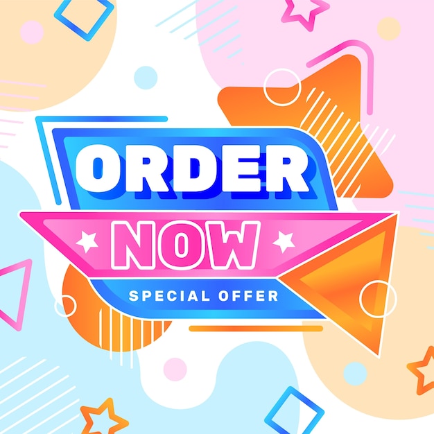 Free Vector order now banner